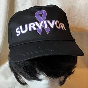 Black Purple Ribbon Survivor Cap
